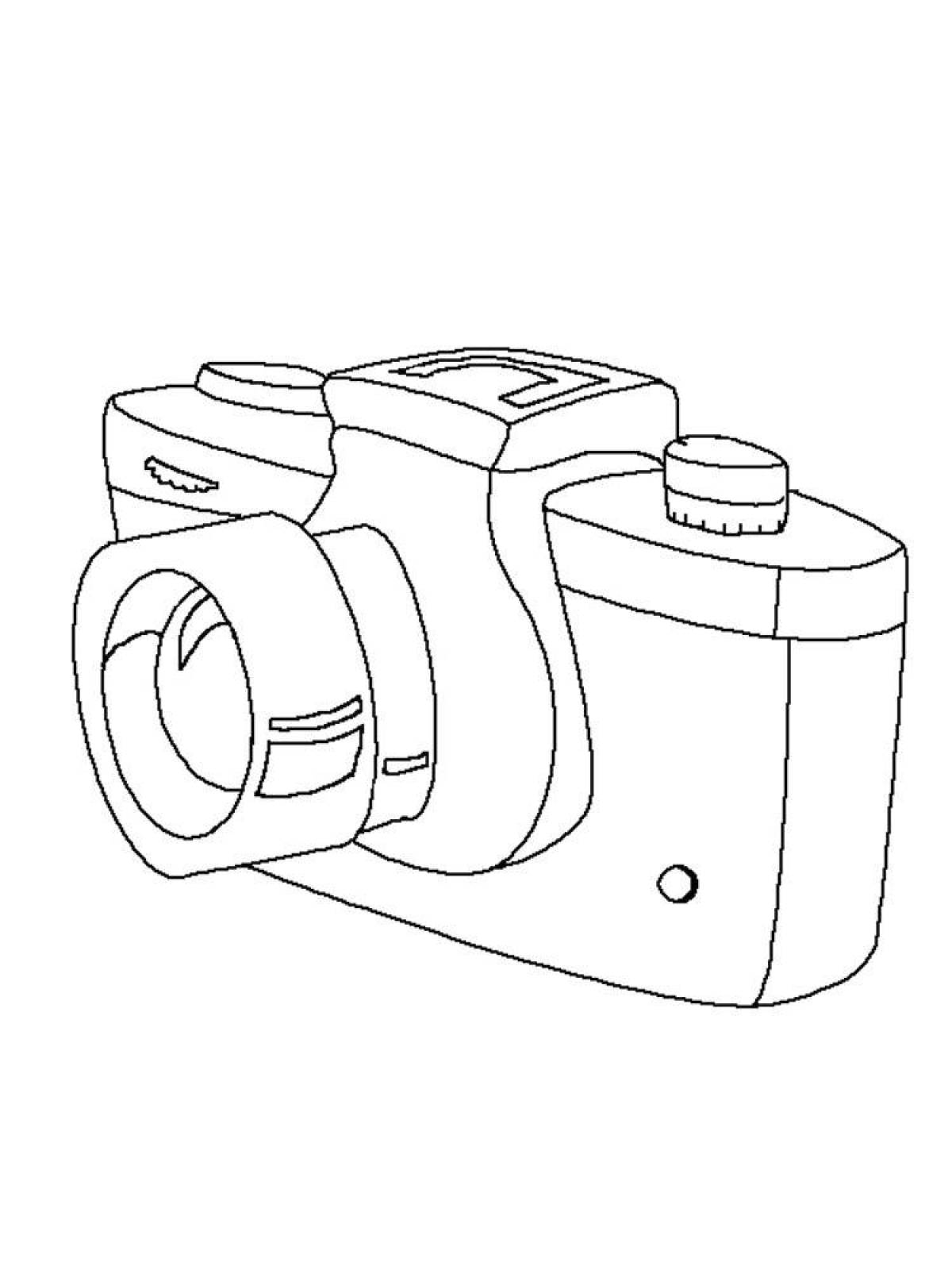 Glowing camera coloring page