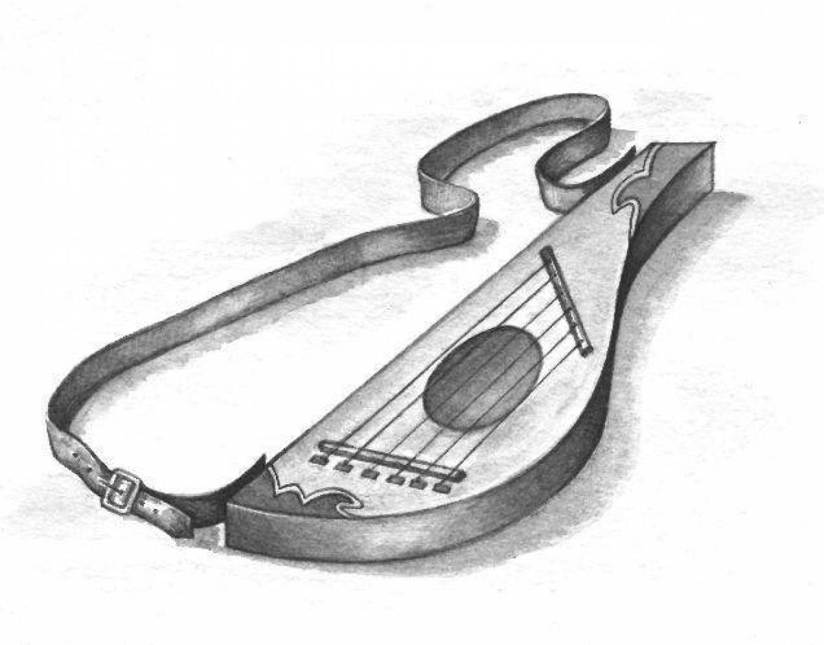 Coloring book beckoning harp