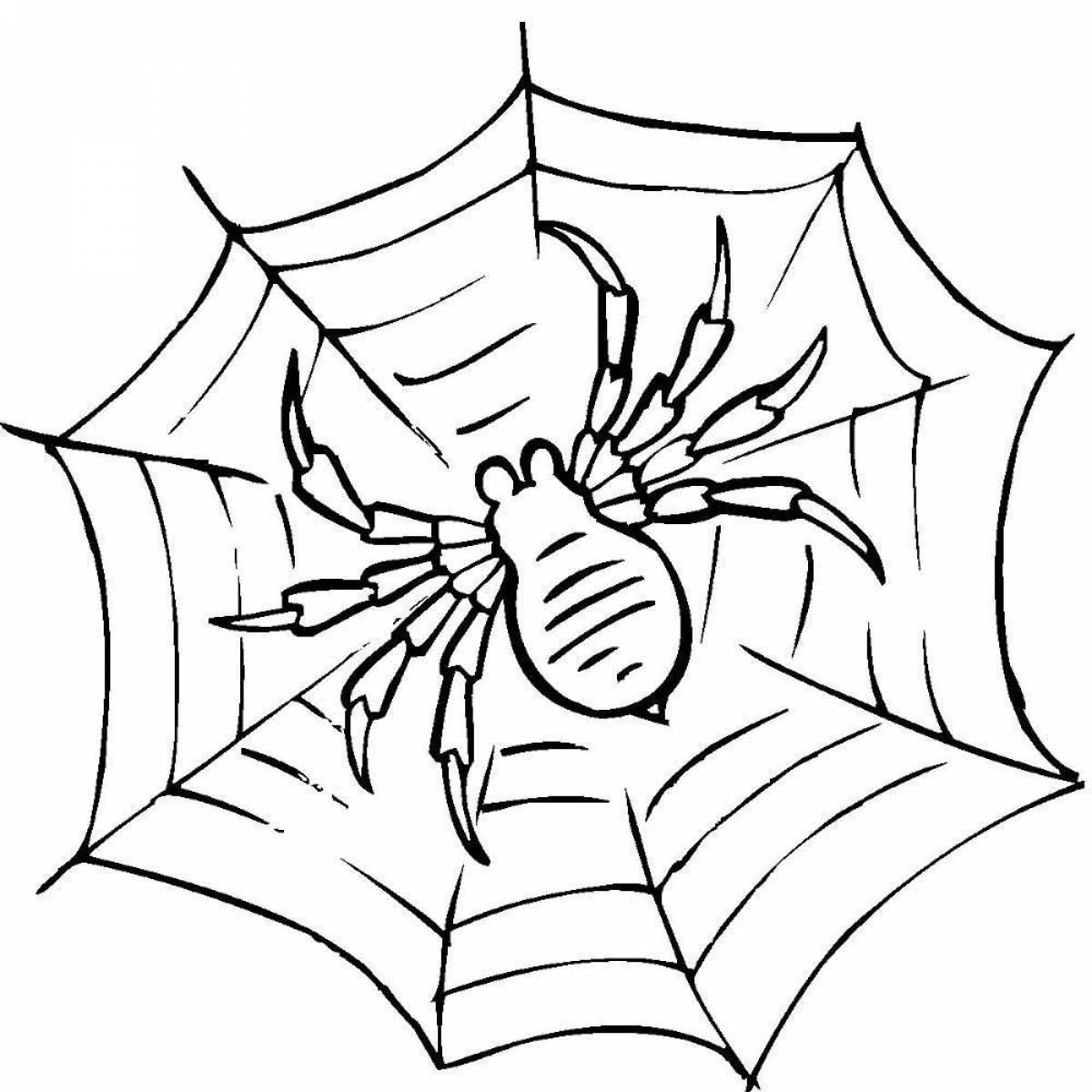 Раскраска милый паук для детей