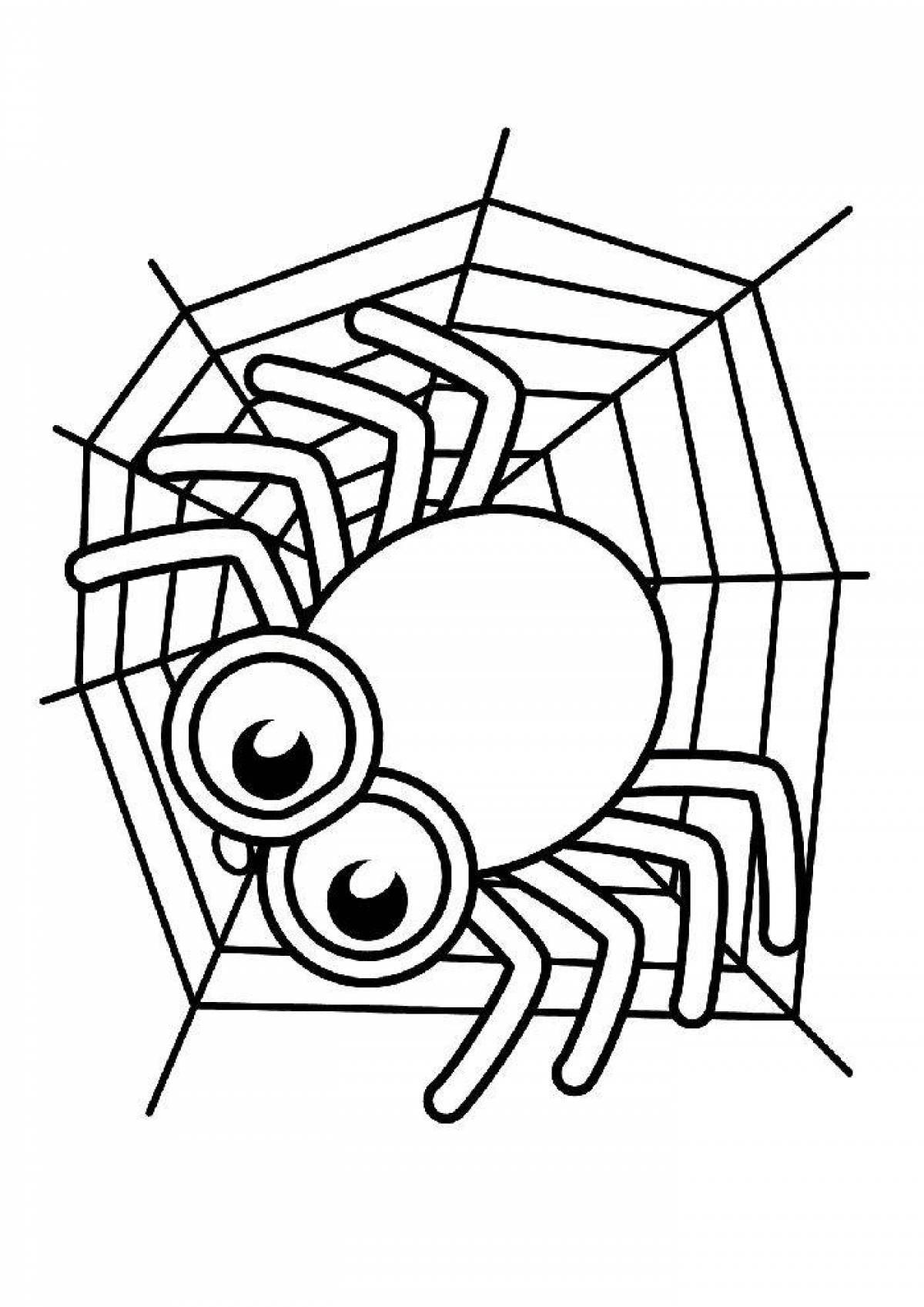 Удивительная страница раскраски пауков для детей
