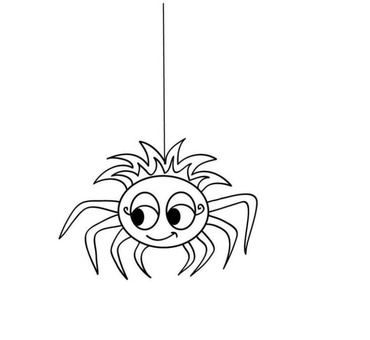 Милый паук-раскраска для детей