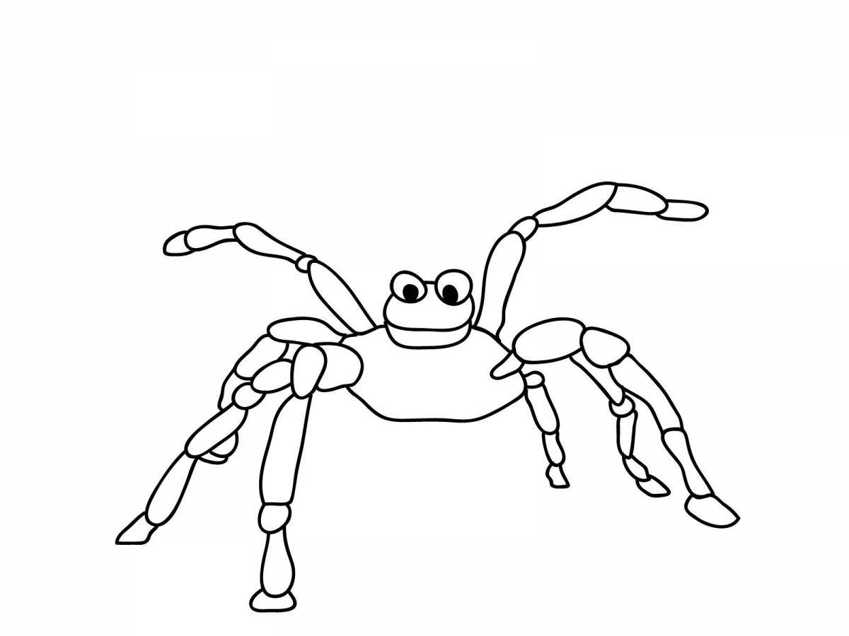 Причудливая раскраска паук для детей