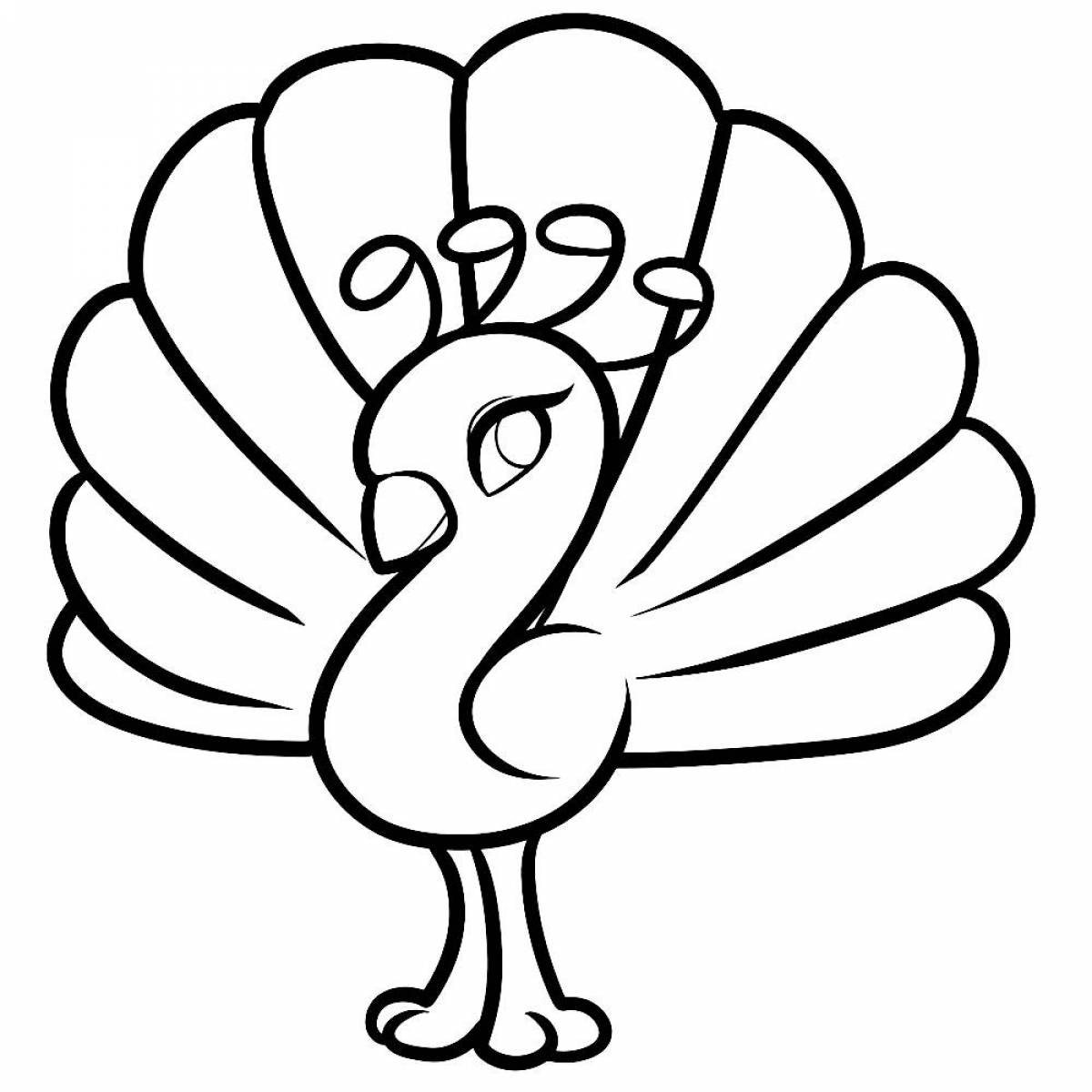 Glorious peacock coloring pages for kids