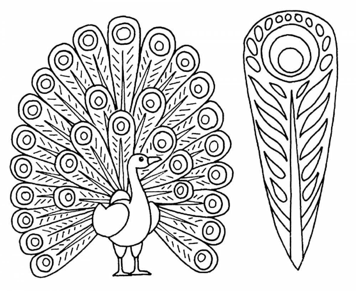 Awesome peacock coloring book for kids