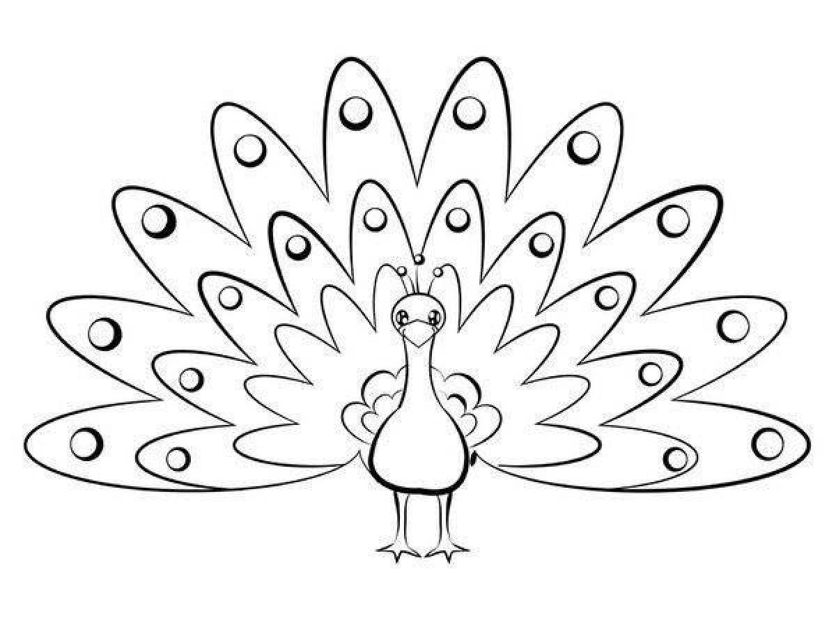 Amazing peacock coloring page for kids
