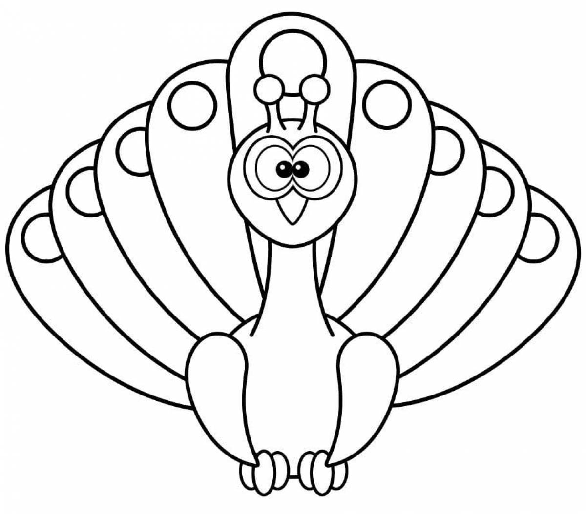 Outstanding peacock coloring page for kids