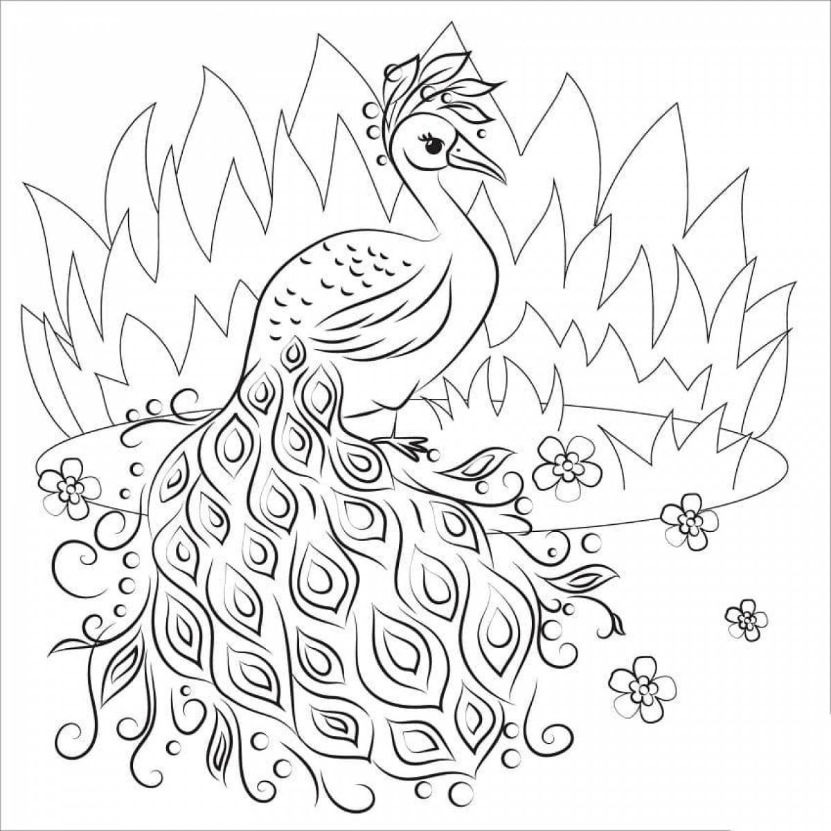 Violent peacock coloring book for kids