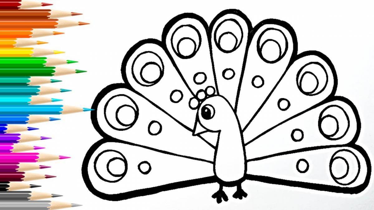 A fun peacock coloring book for kids