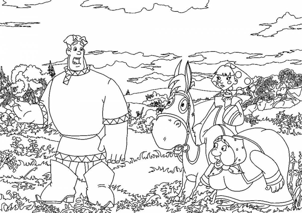 Playful three heroes coloring page