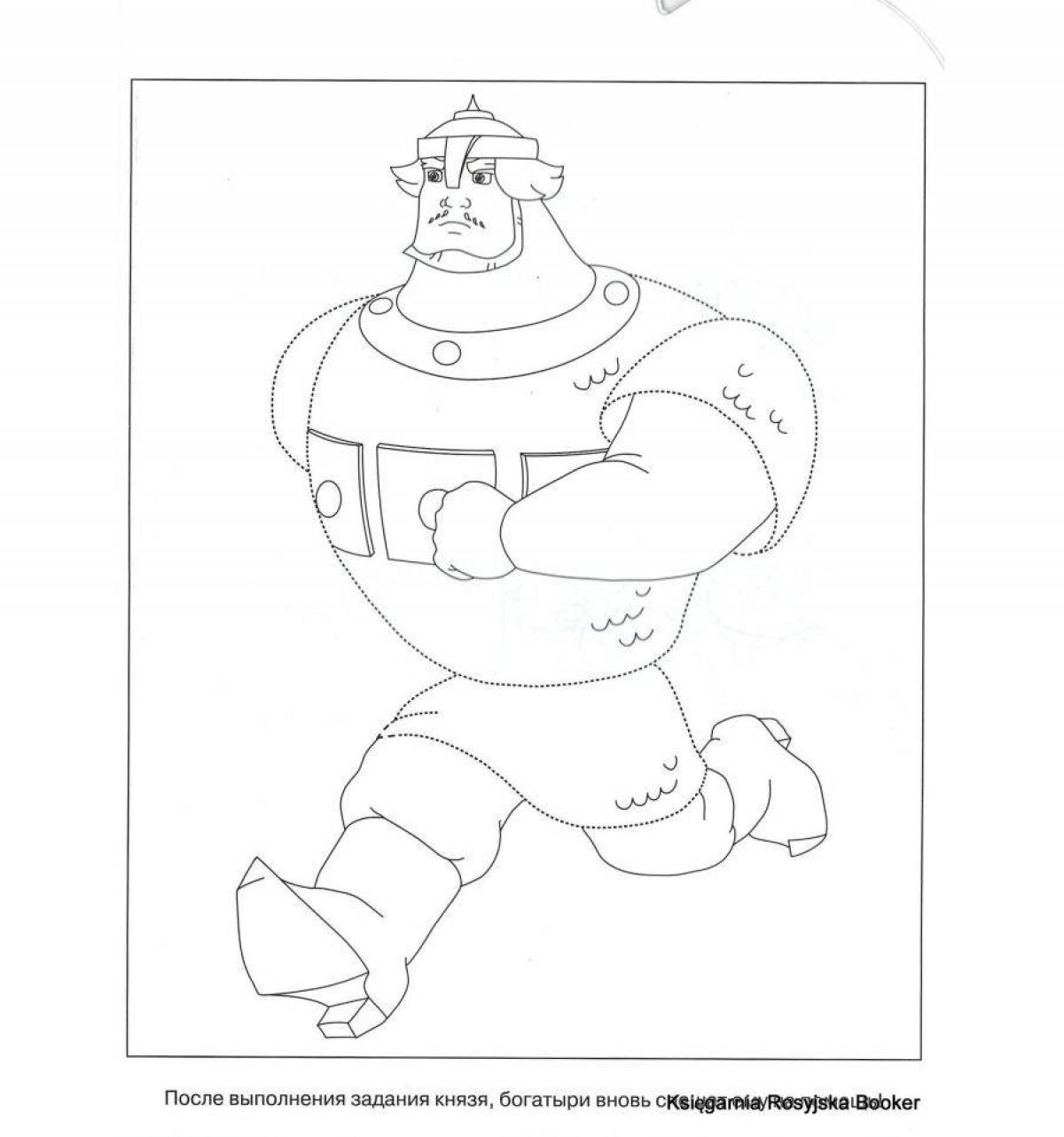Three heroes animated coloring page