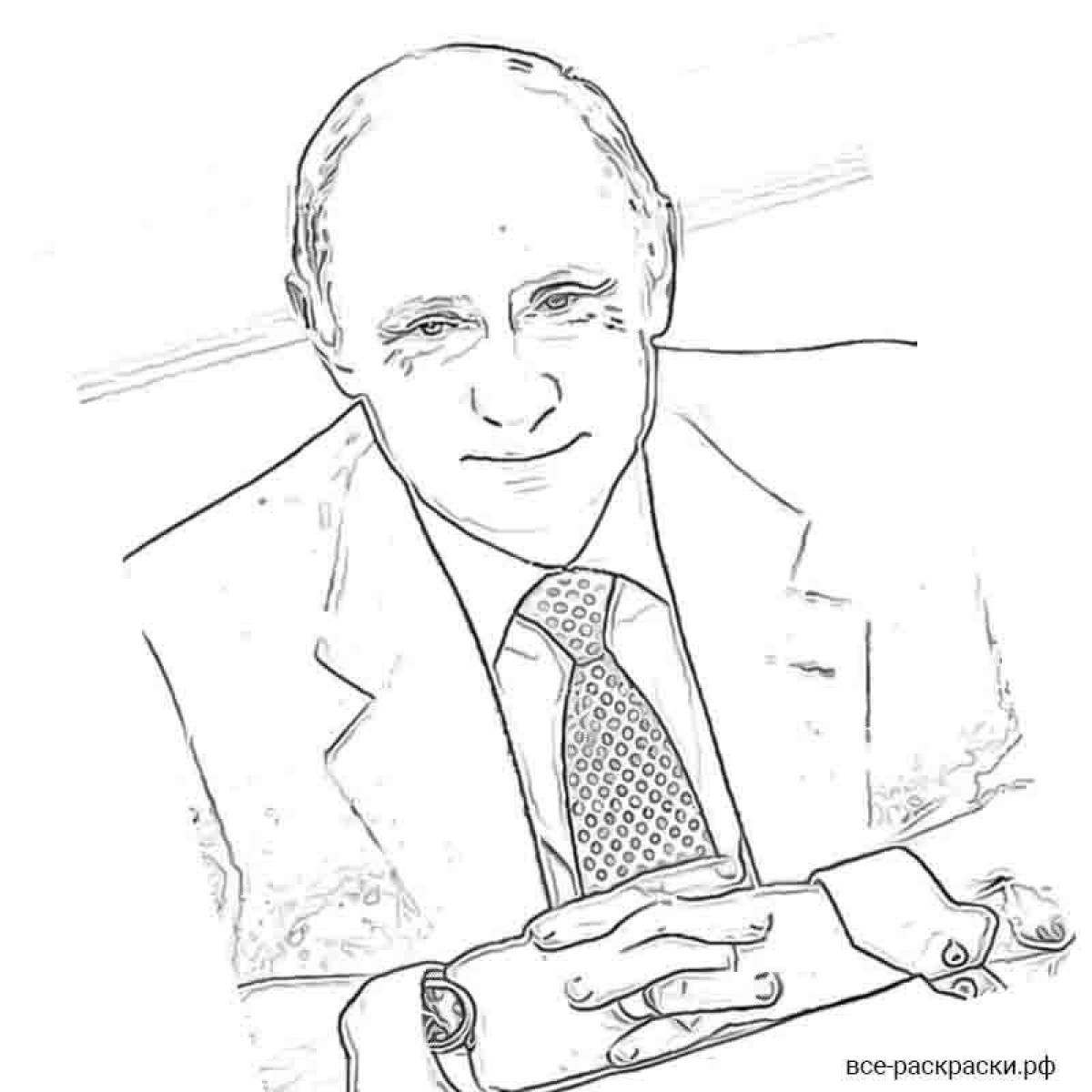 Putin's bright coloring page