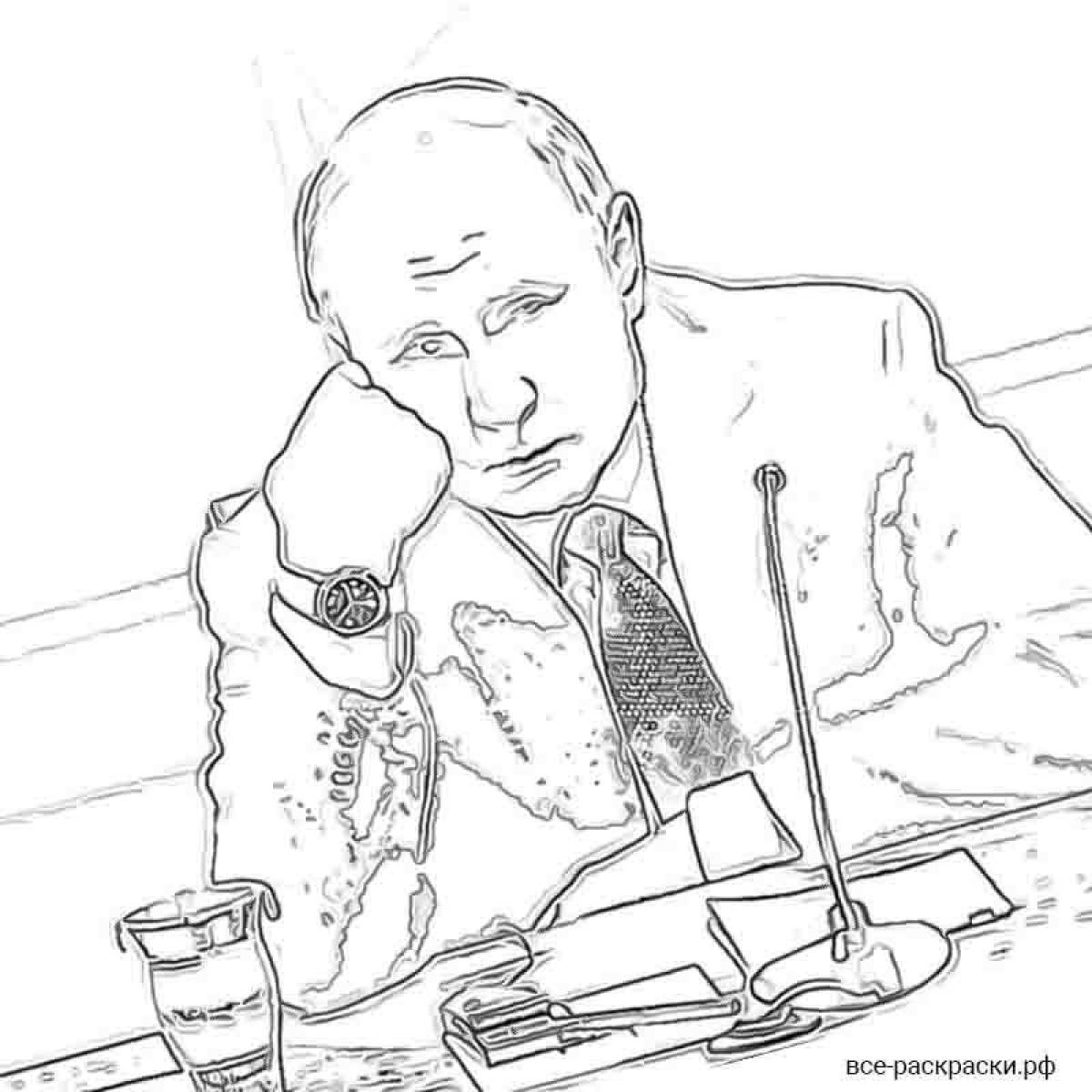 Fabulous Putin coloring page