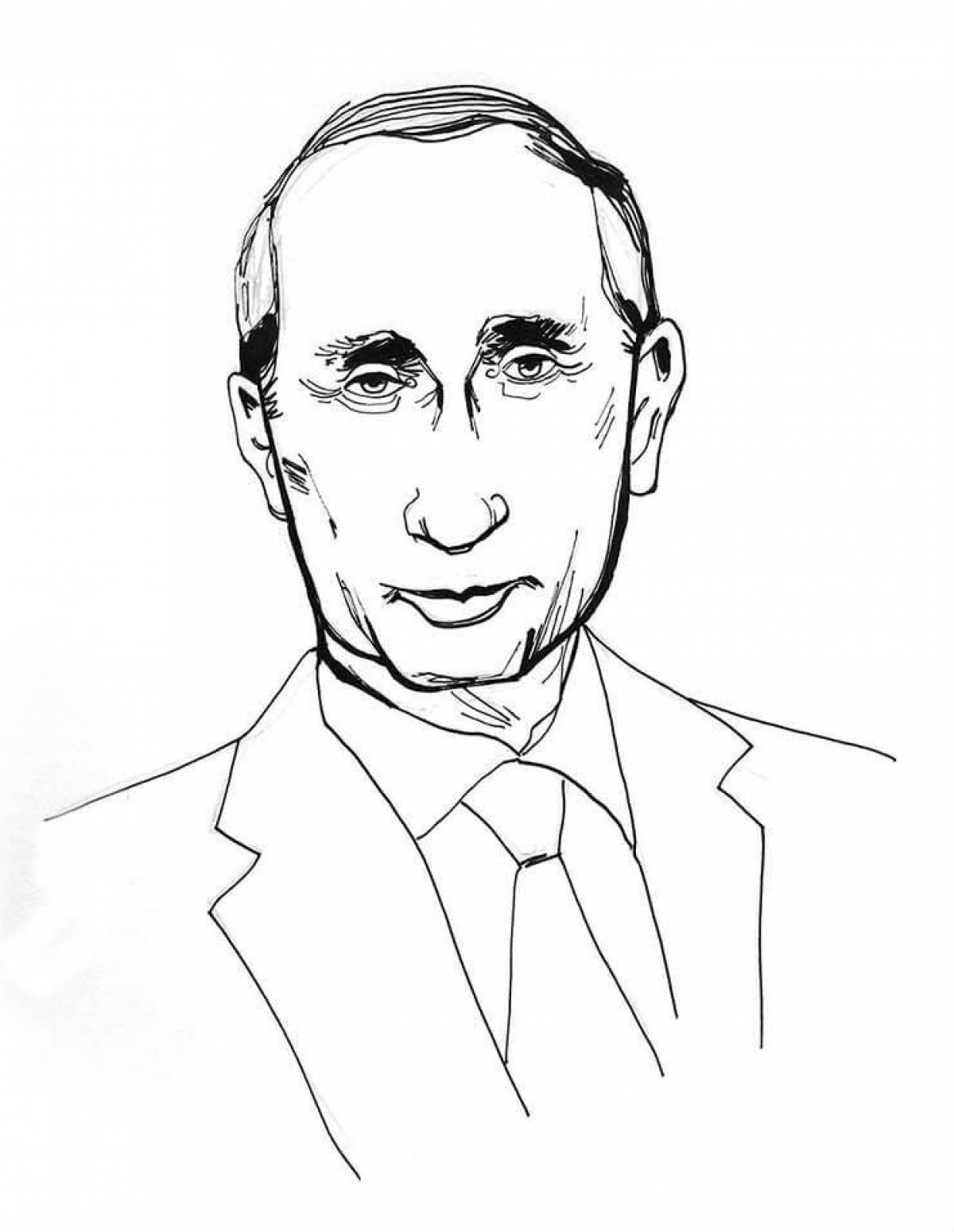 Radiant Putin coloring page