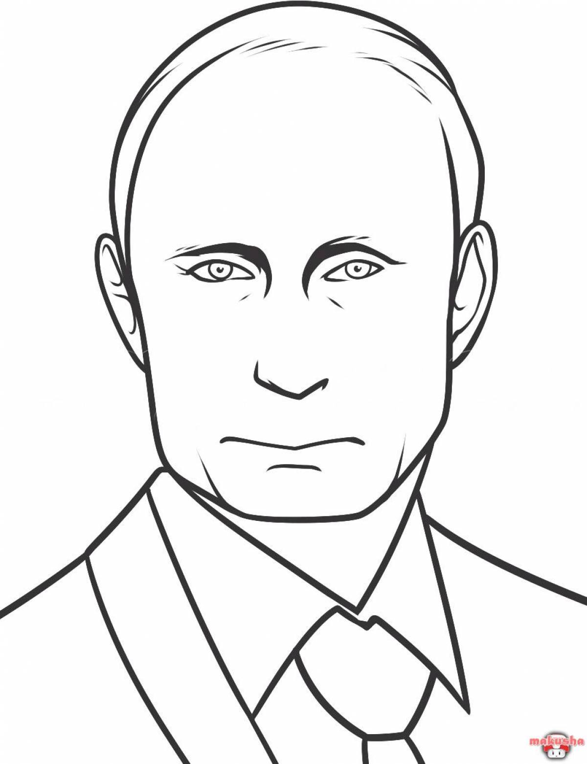 Coloring page inviting Putin