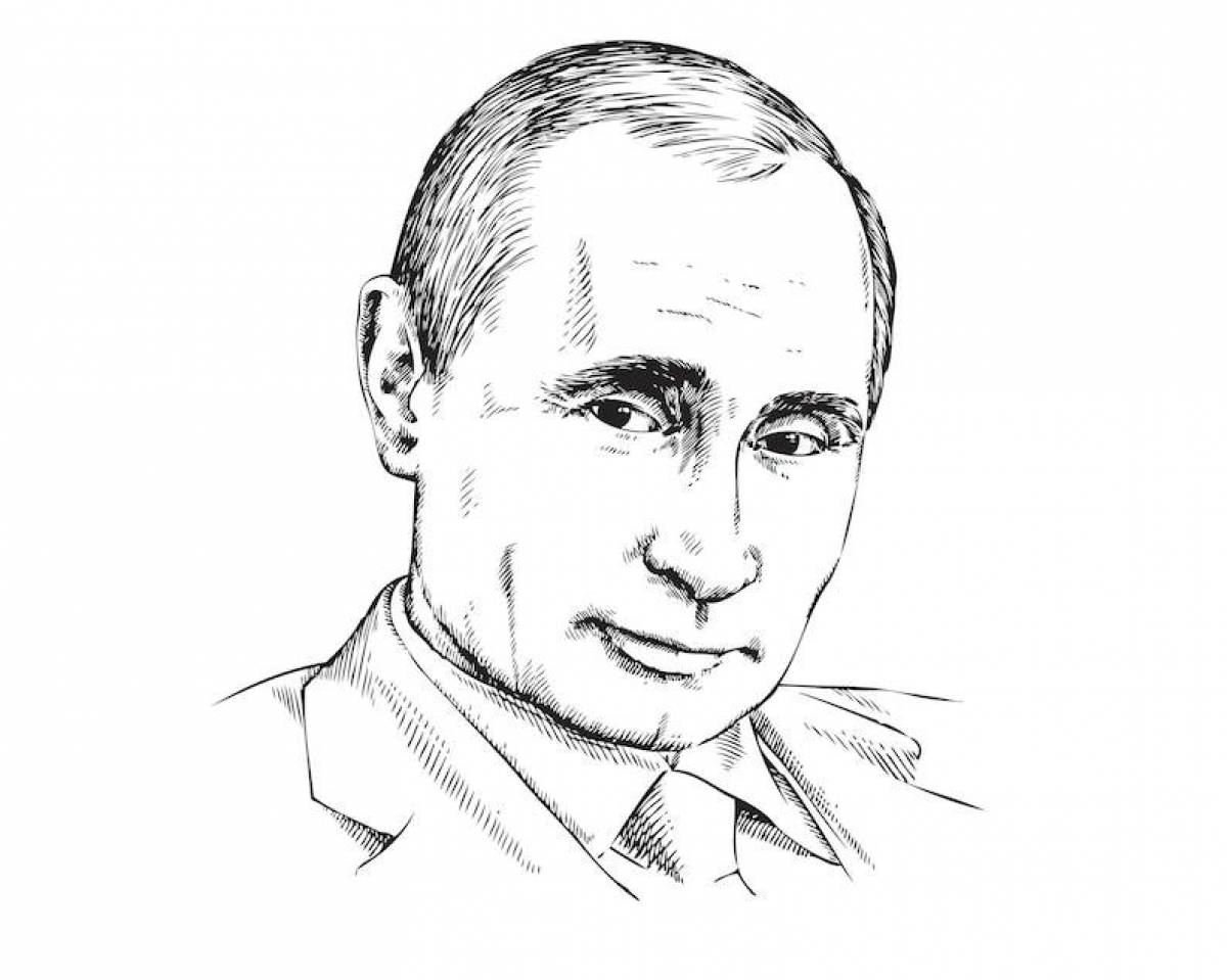 Coloring page mysterious putin