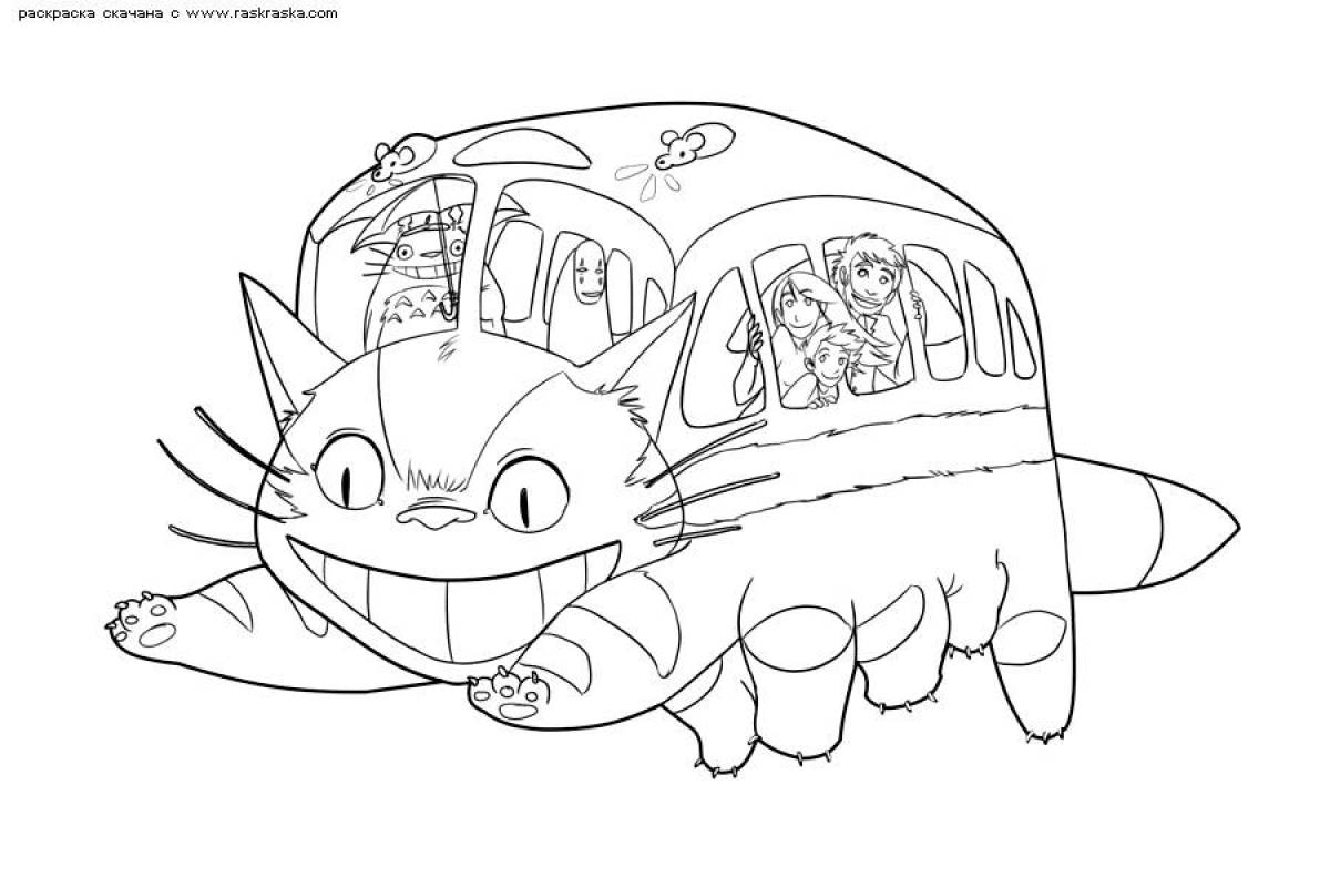 Charming totoro coloring page