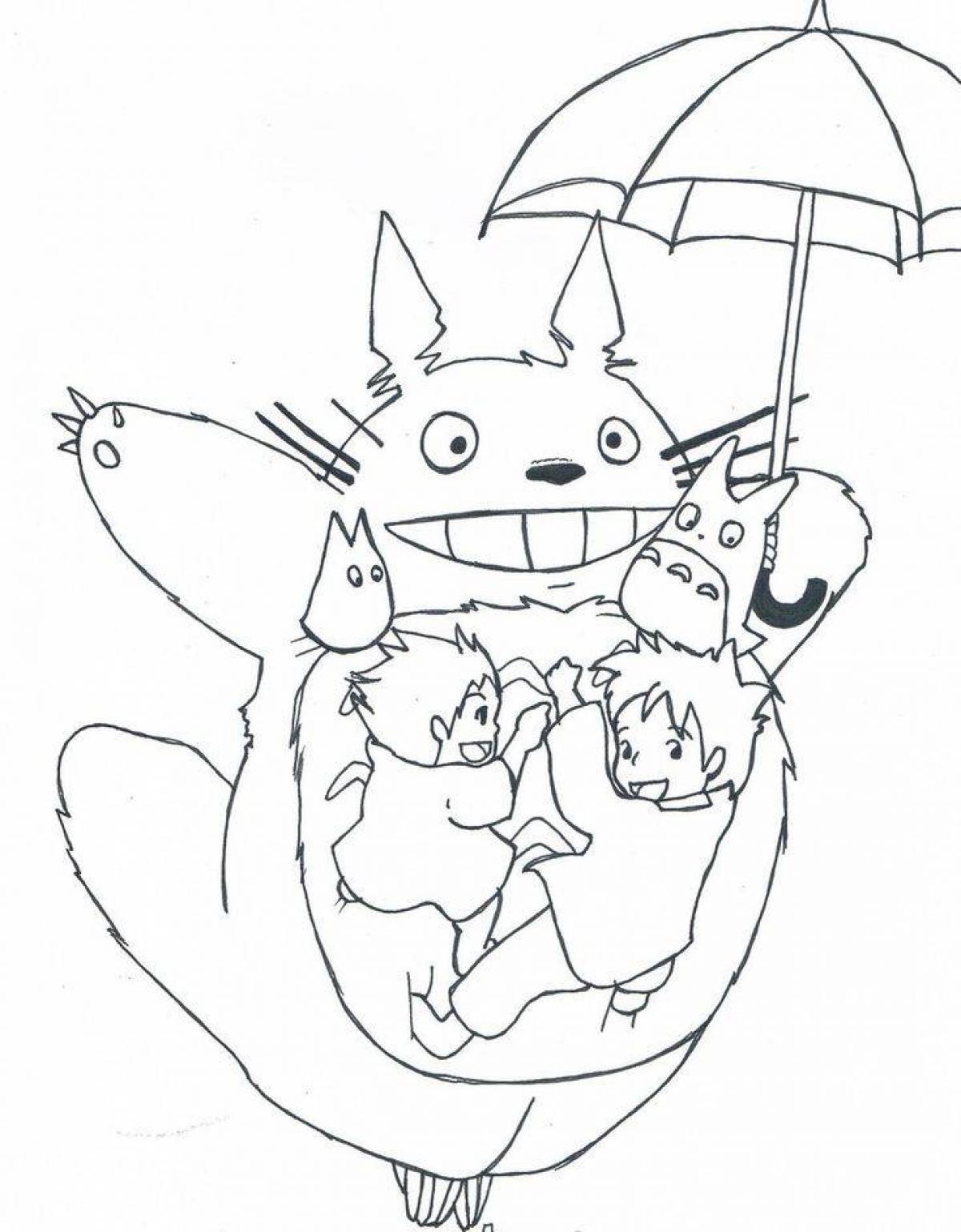Awesome totoro coloring page