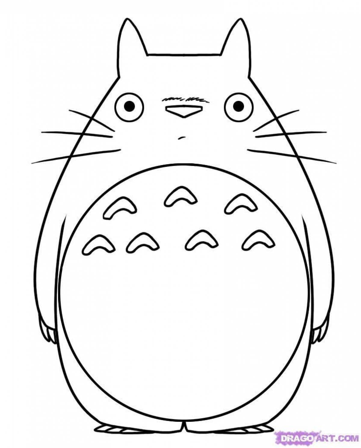 Totoro coloring while playing