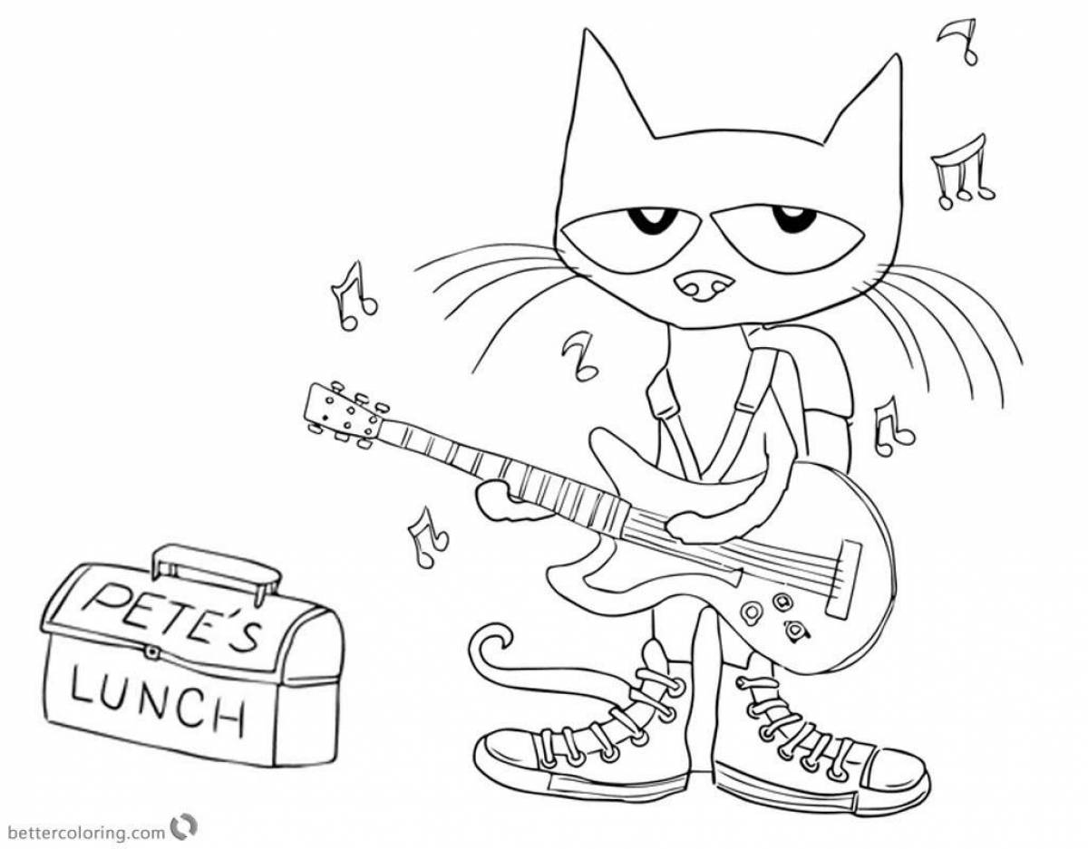 Rough cardboard cat coloring page