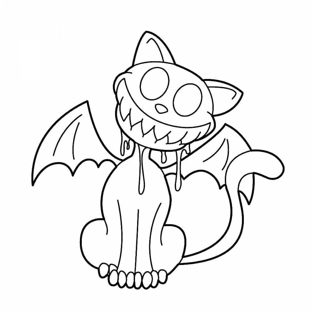 Coloring page stylish cardboard cat