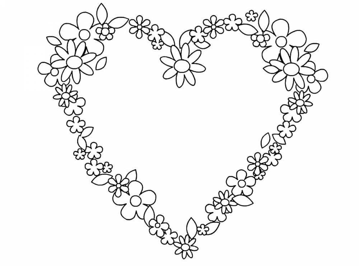 Gorgeous heart coloring book for kids