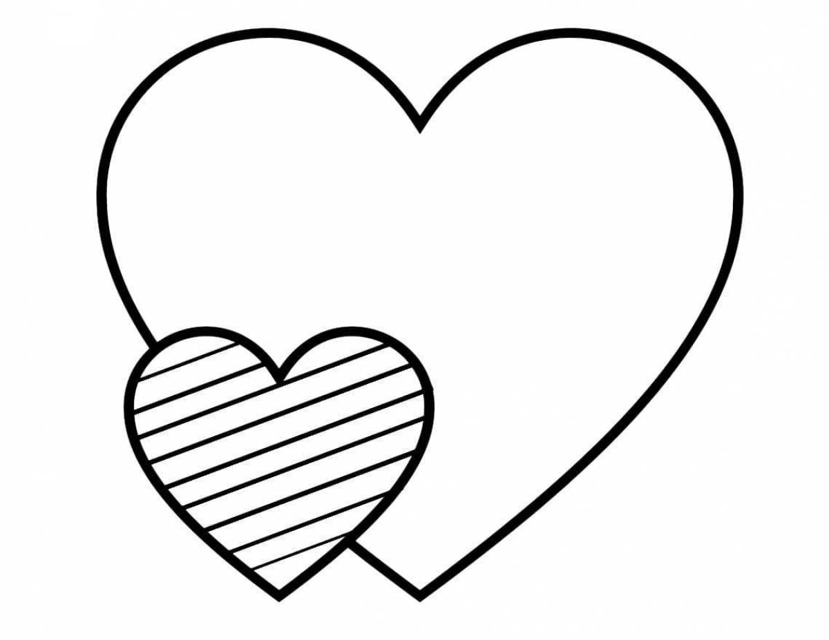 Glitter heart coloring book for kids