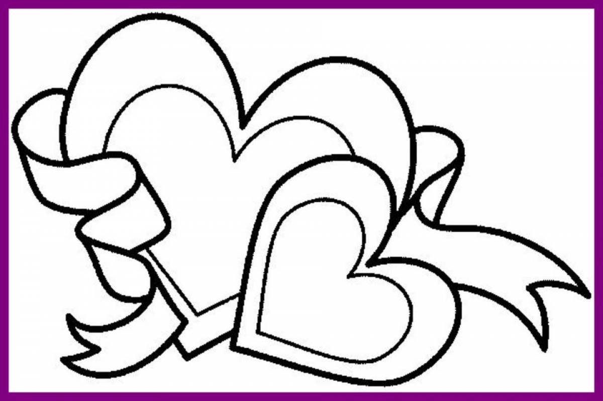 Whimsical heart coloring for kids