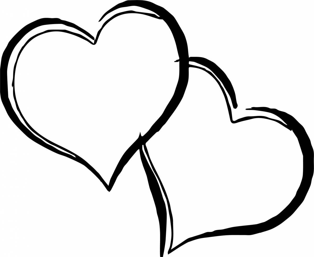 Fun heart coloring for kids