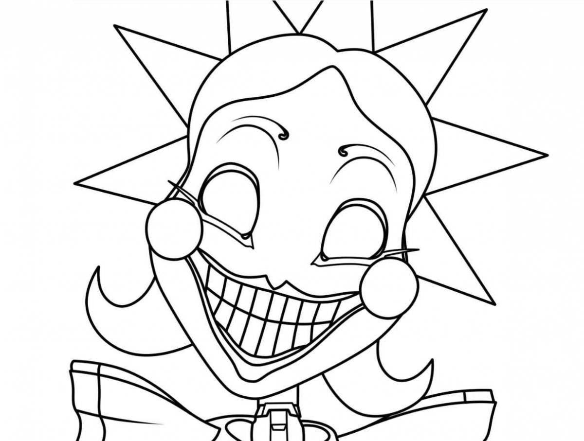 Radiantly coloring page sun and moon animatronics