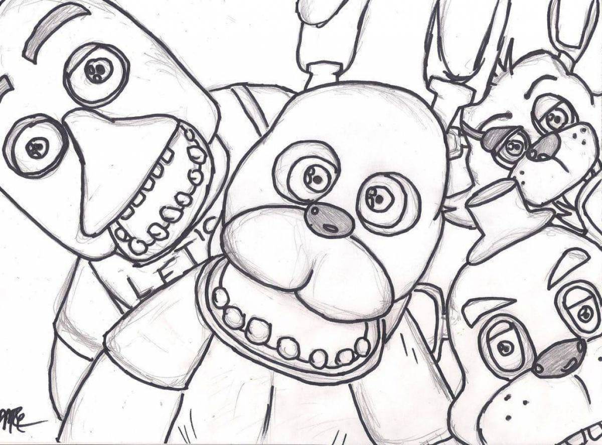 Dazzling coloring page sun and moon animatronics