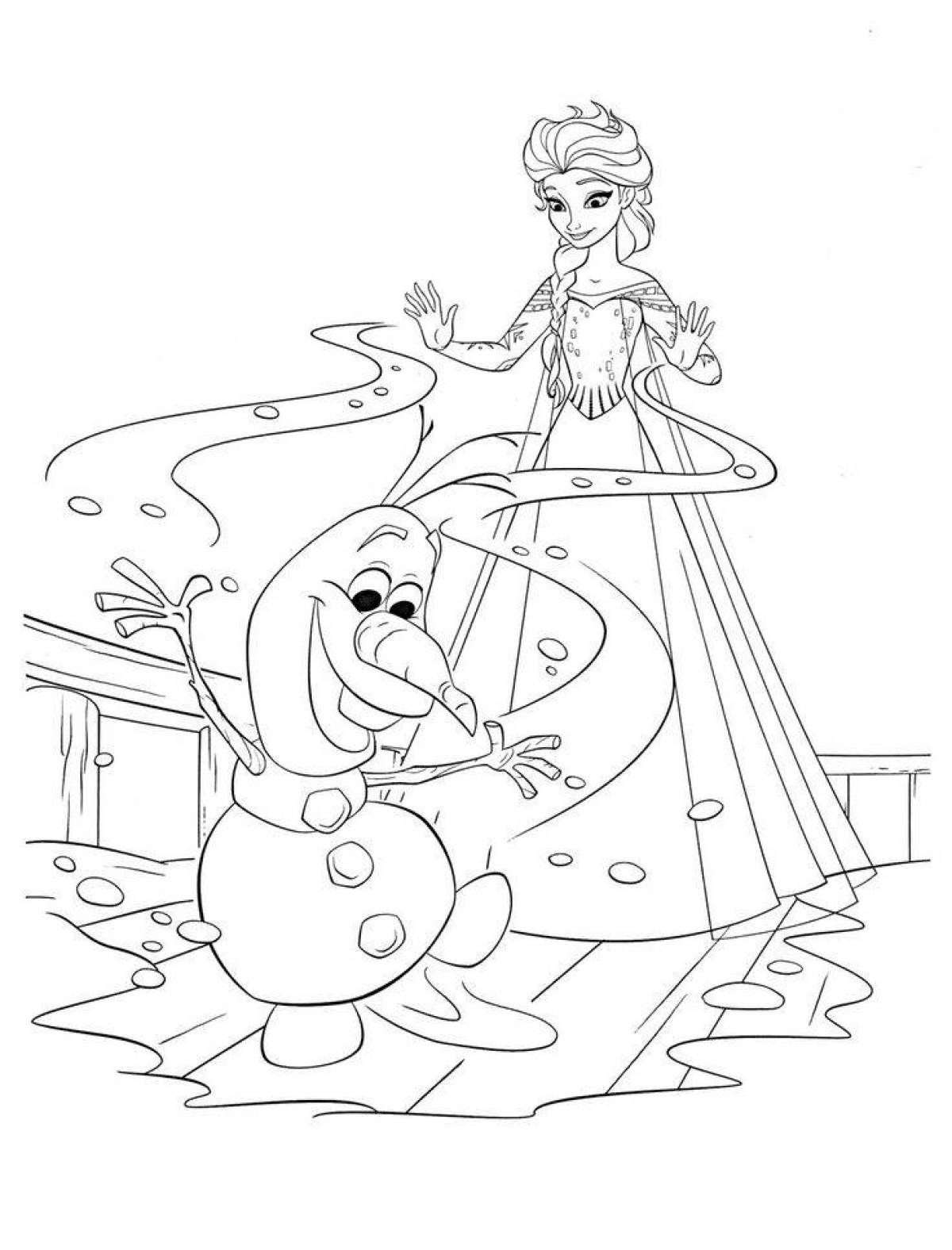 Frozen coloring page for girls