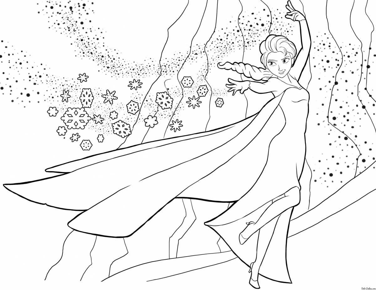 Cute coloring page cold heart for girls