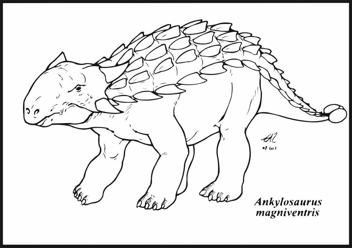 Coloring page happy ankylosaurus