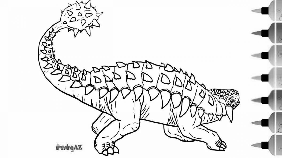 Adorable ankylosaurus coloring page