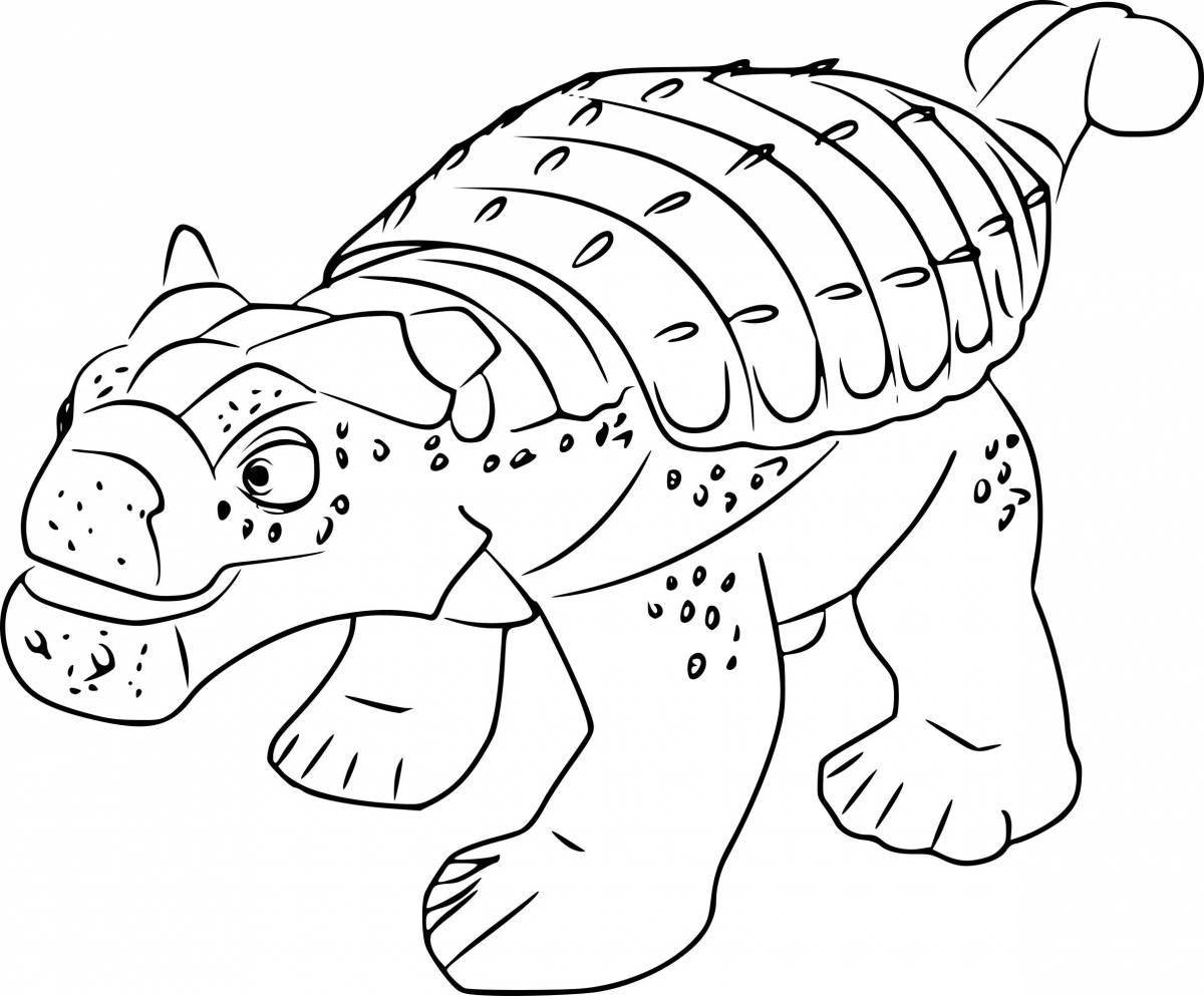 Fabulous ankylosaurus coloring page