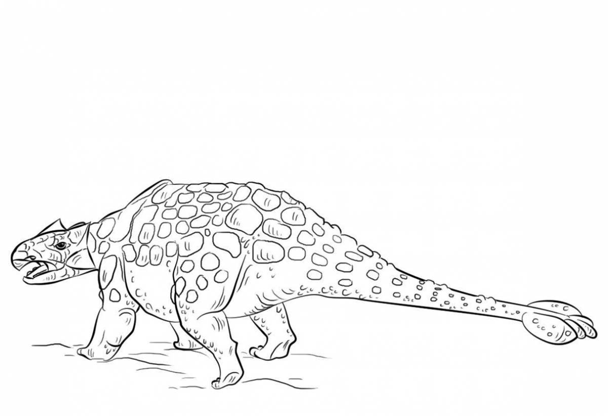 Cute ankylosaurus coloring book