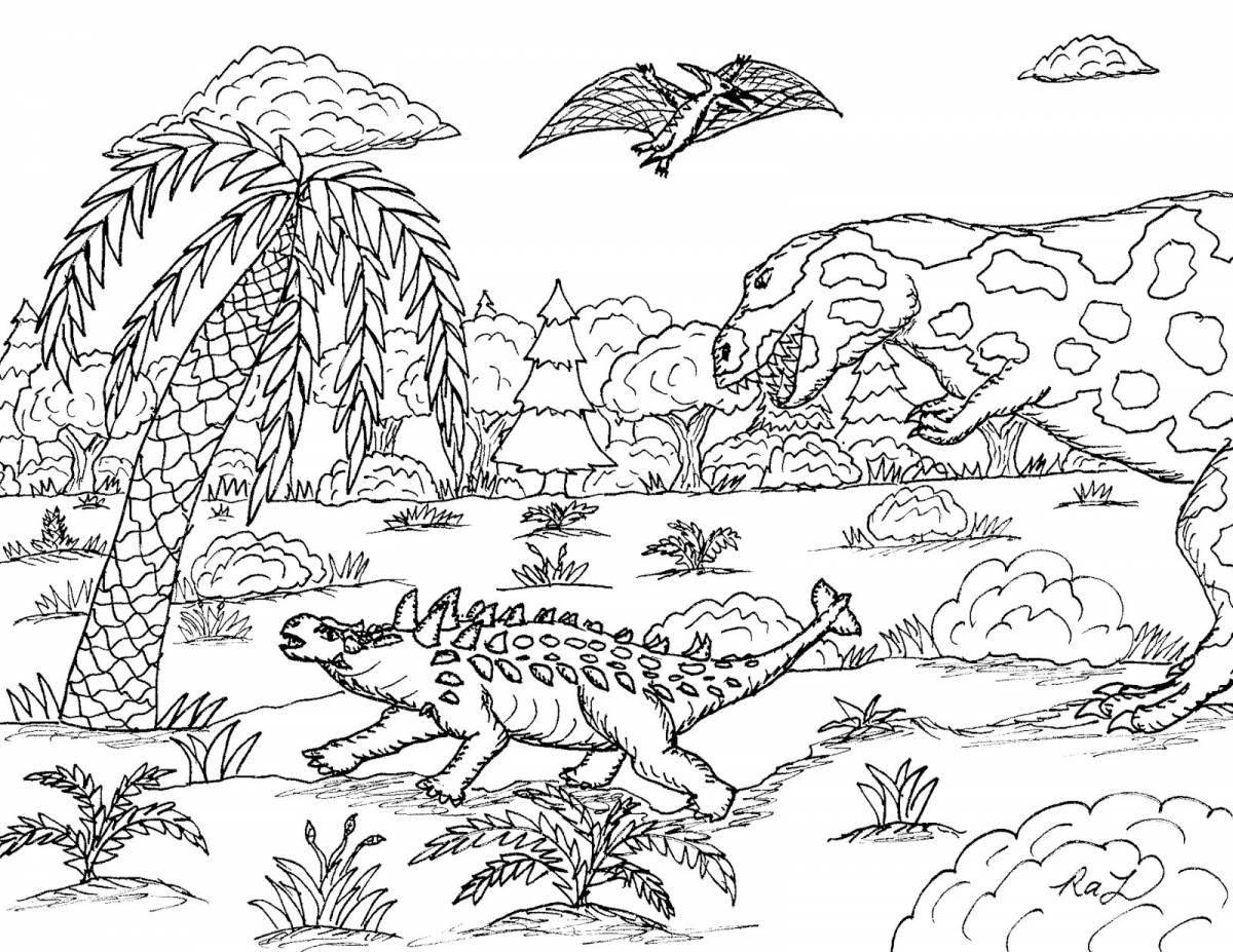 Восхитительная раскраска анкилозавр