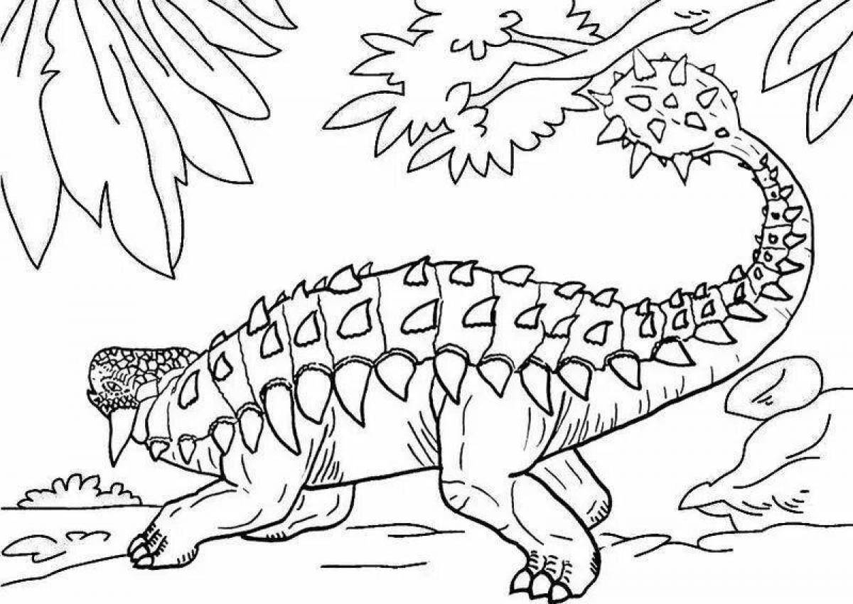 Large ankylosaurus coloring page