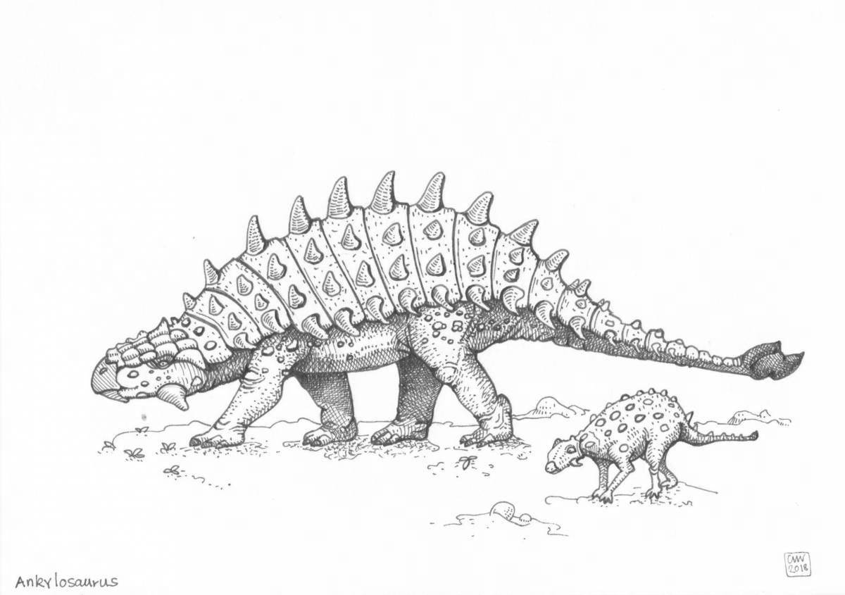 Exquisite ankylosaurus coloring book