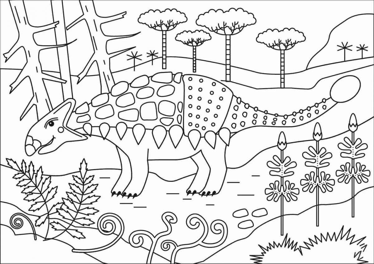 Elegant ankylosaurus coloring page