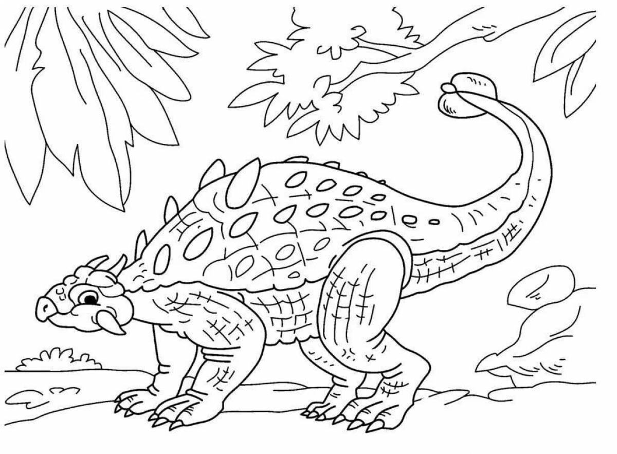 Coloring page graceful ankylosaurus