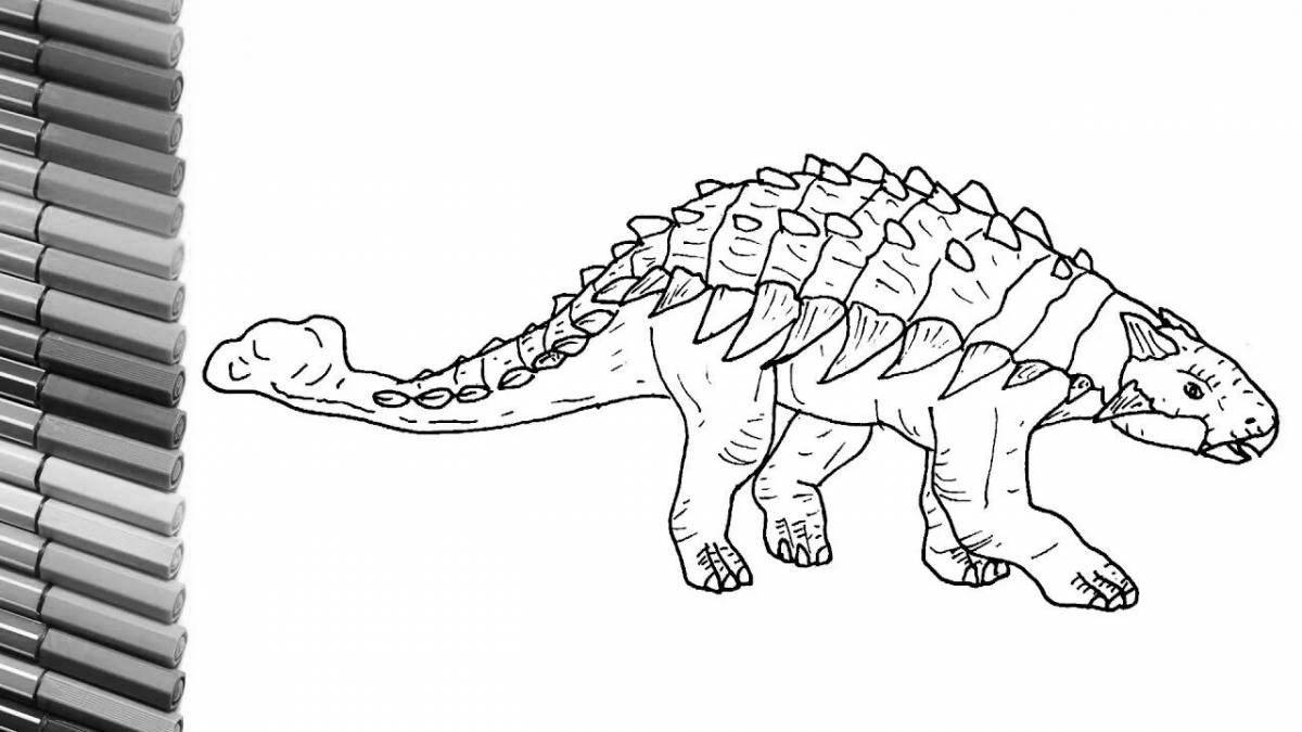 Glowing ankylosaurus coloring page