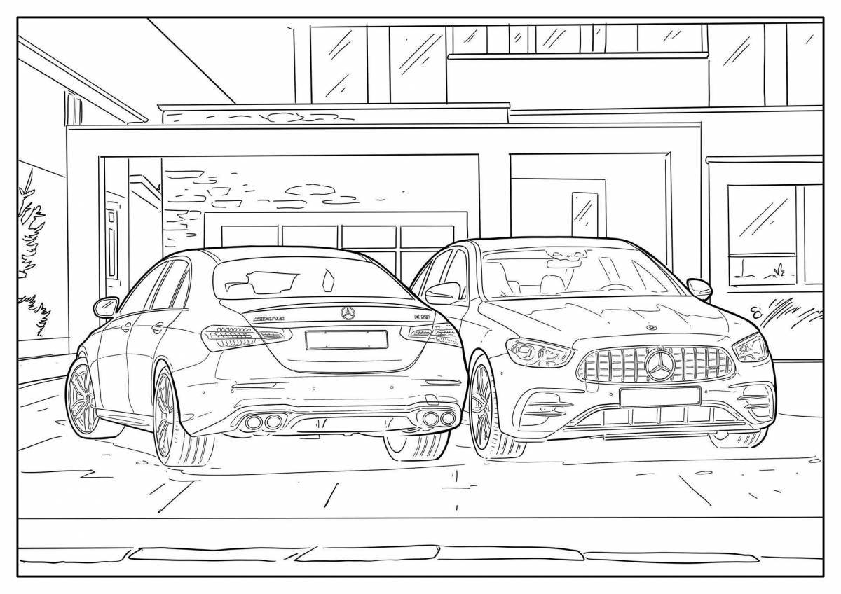 Gorgeous city cars coloring page