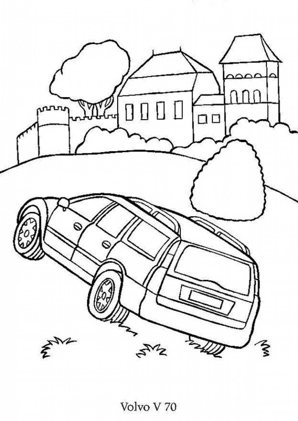 Glitter city cars coloring page