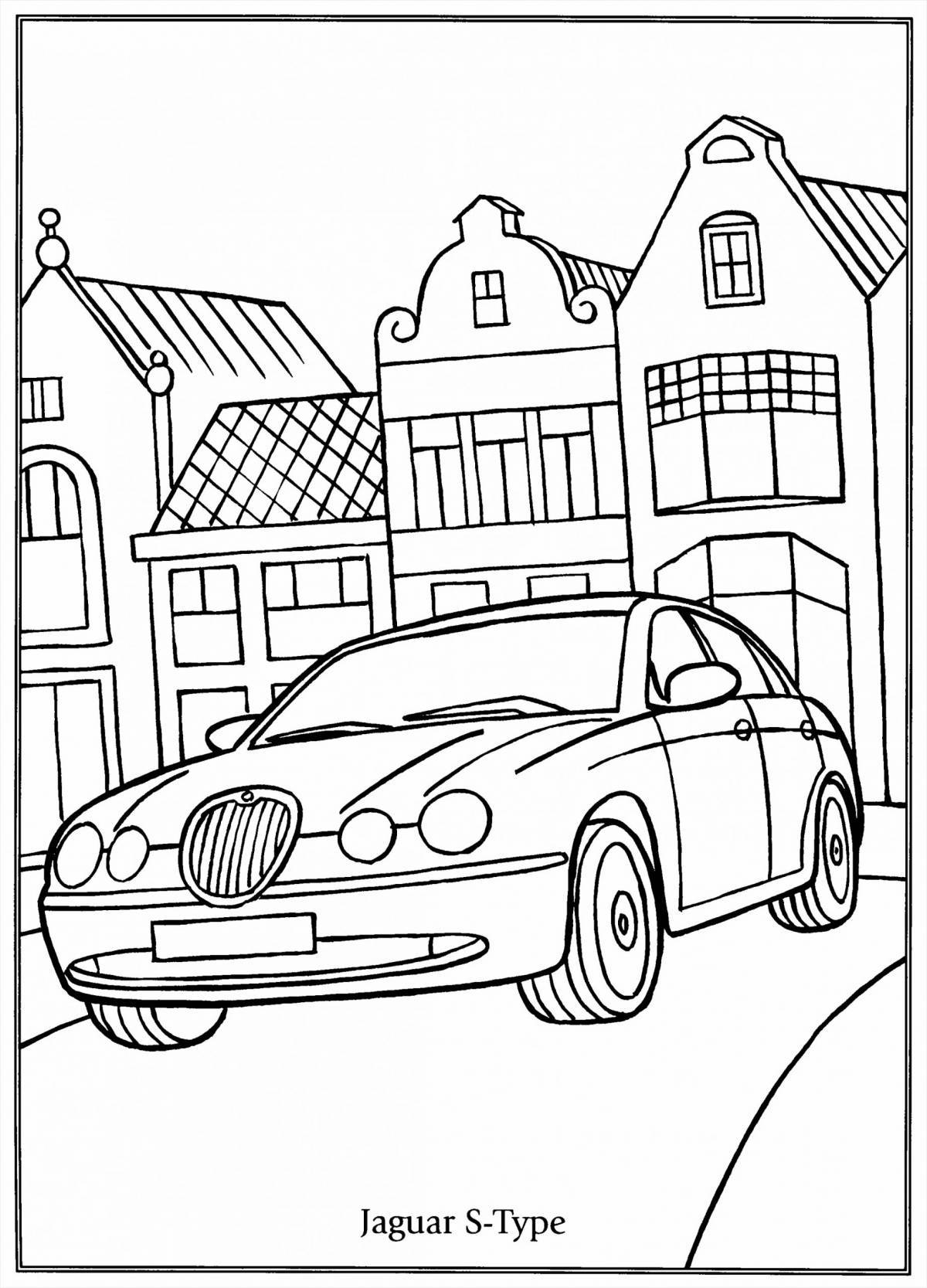 Amazing city cars coloring page