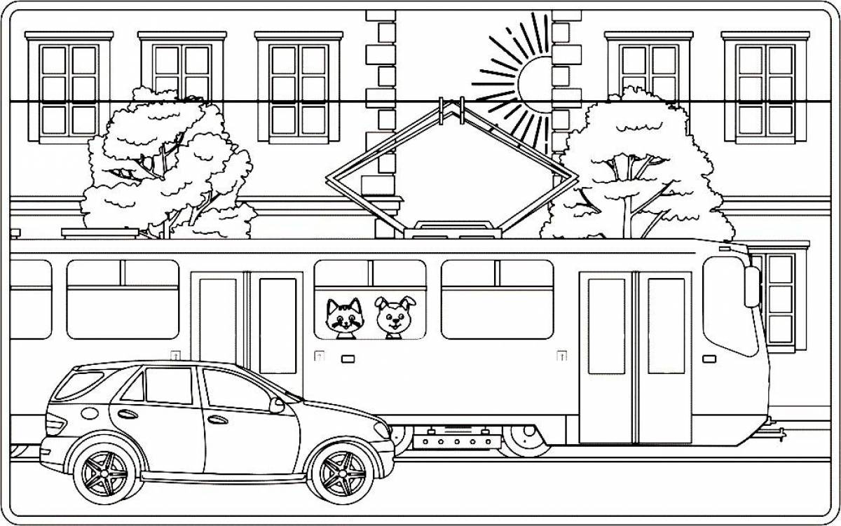 Coloring page for spectacular city cars