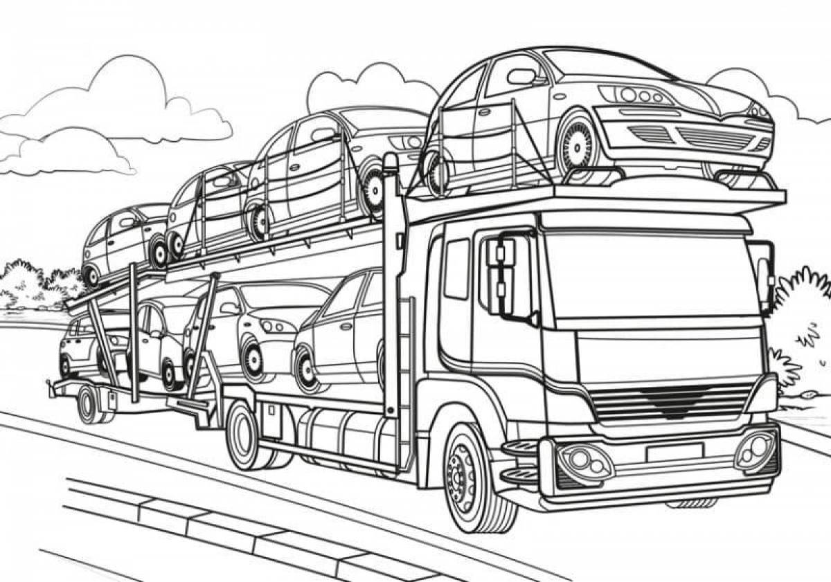 Coloring page dazzling city cars