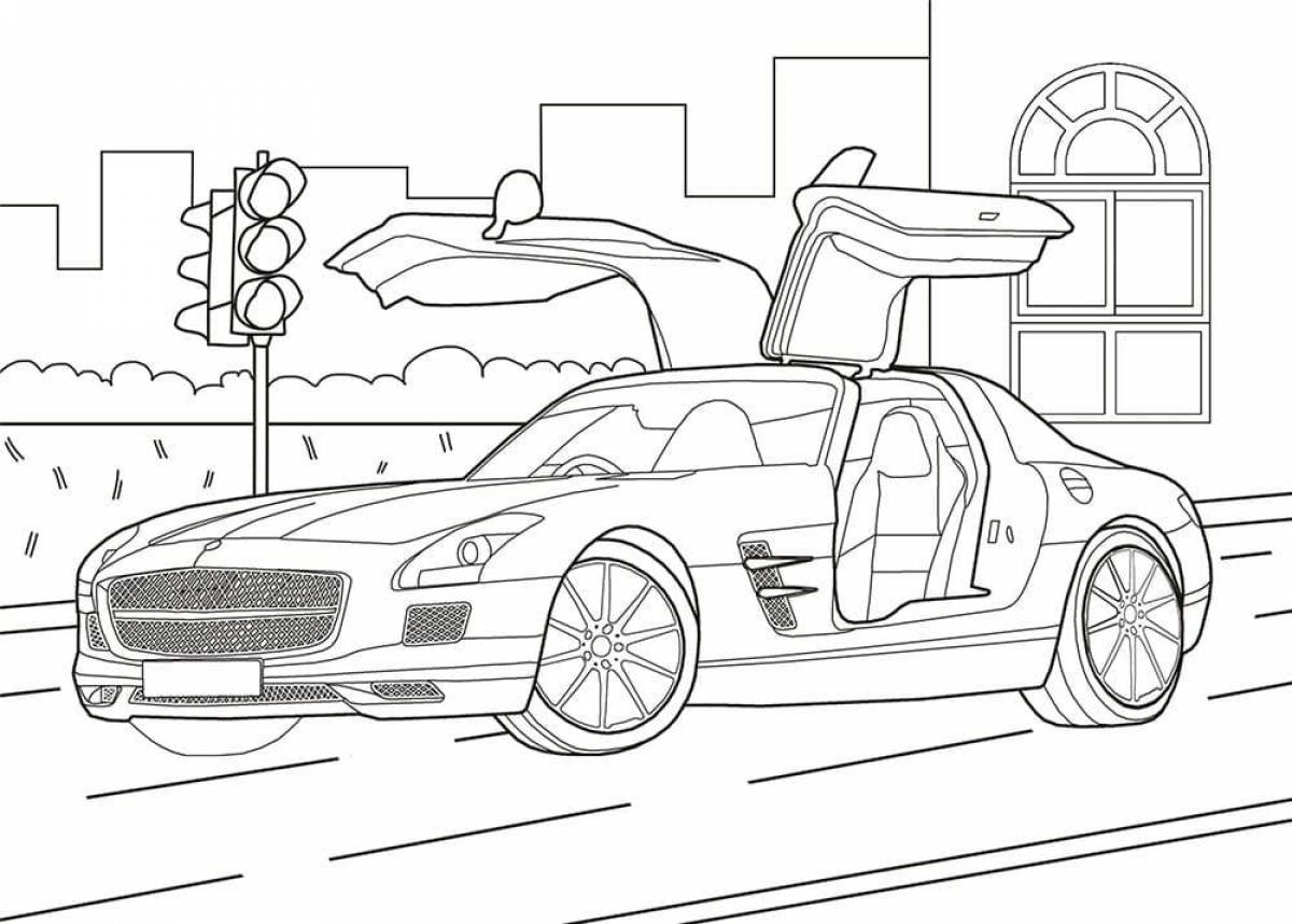 Impeccable city cars coloring page