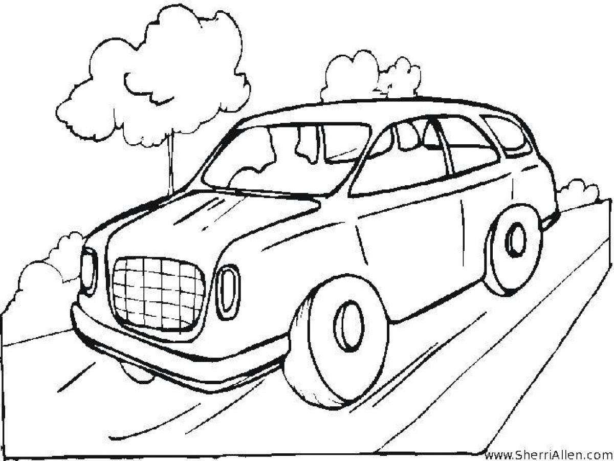Tempting city cars coloring page