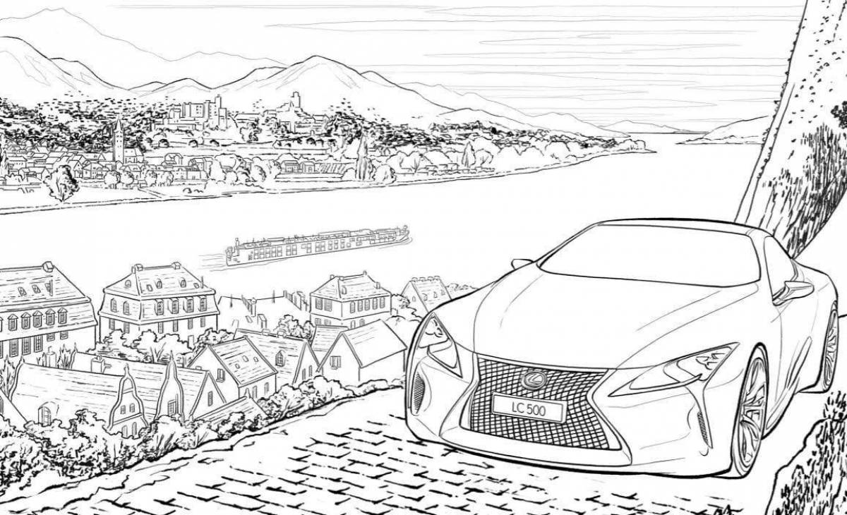 Coloring page generous city cars